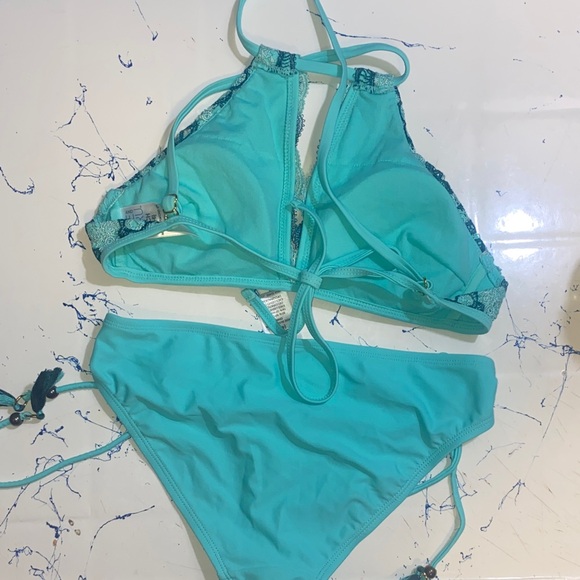Time and Tru Kids Floral Bikini - Teal - Picture 2 of 2